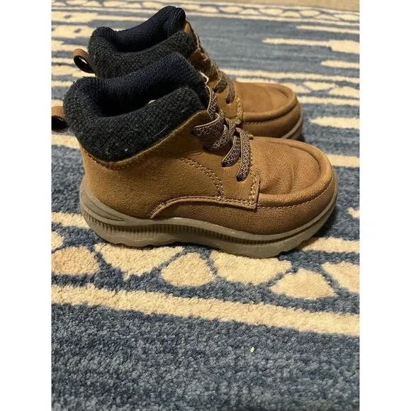 OshKosh B'gosh Toddler Boy's Pull-On Doom Hiker Boots CL8 Brown Size 6M - Picture 5 of 7